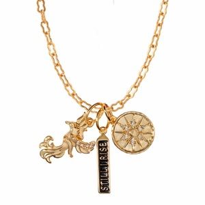 Gold and black pendants with chain